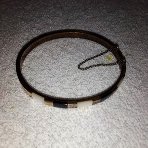 Sterling bracelet with black onyx and mother of pearl accents